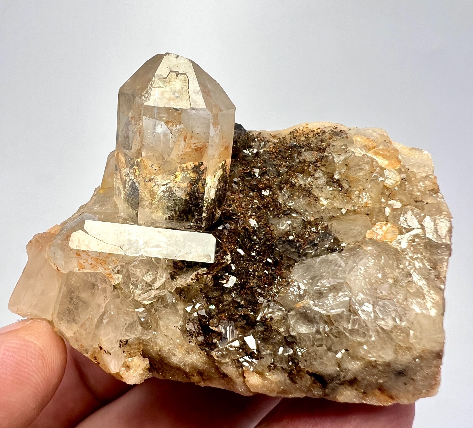 153 GM Stunning Inclusion Quartz Crystals Cluster On Matrix From Pakistan A33