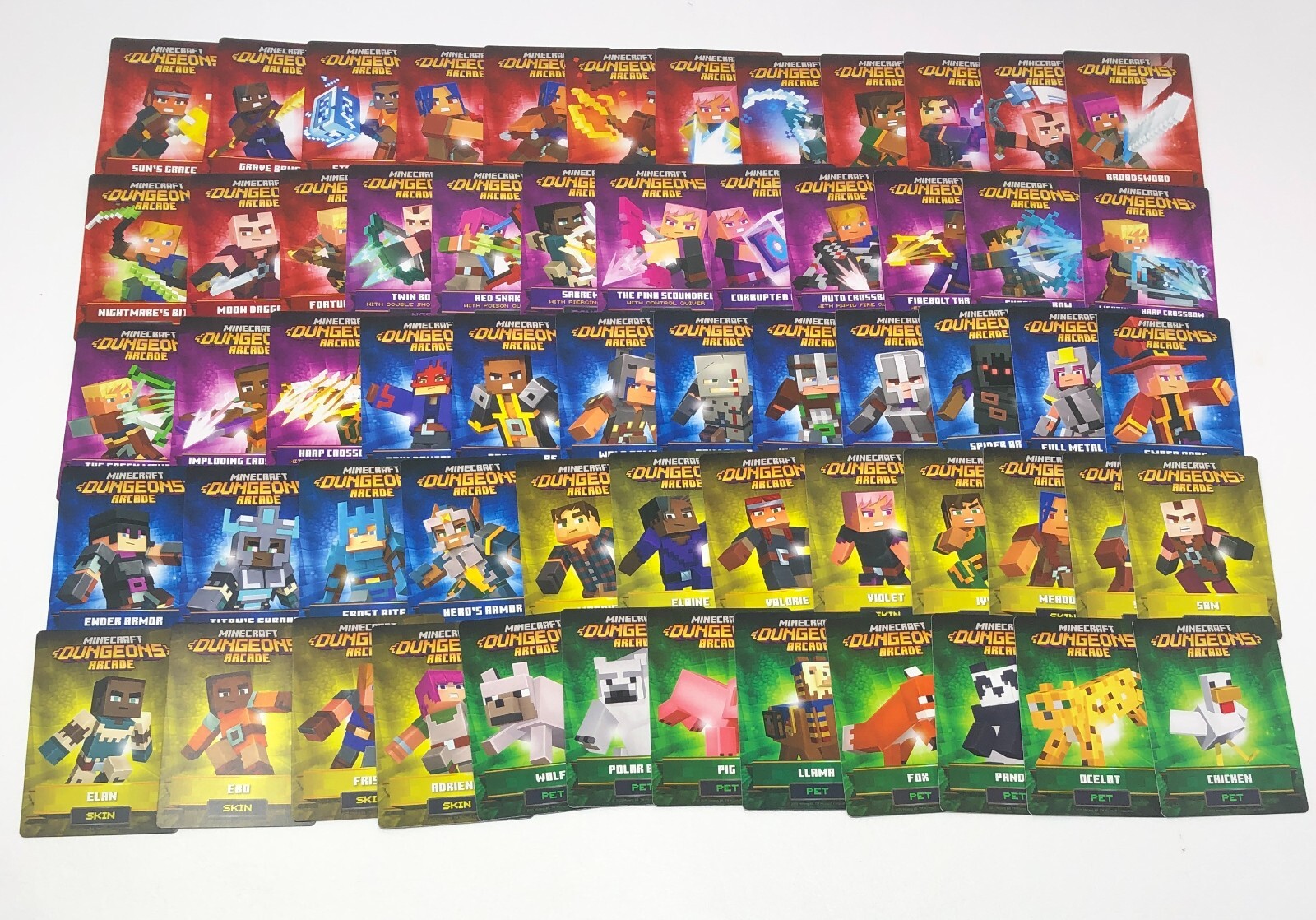 Minecraft Dungeons Arcade Cards Series 5 (#1-#60) Complete Base Set