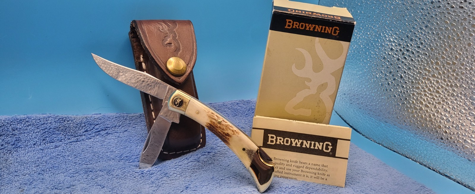 Vintage 1990s Browning Model 522 Sambar Stag Fish & Bird Knife - Made in Seki Ja