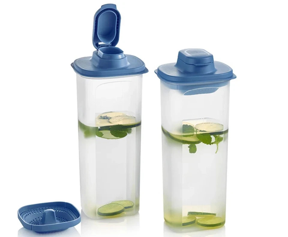 Tupperware Slim Line 2 Liter Pitcher 2 PC SET Strainer NEW