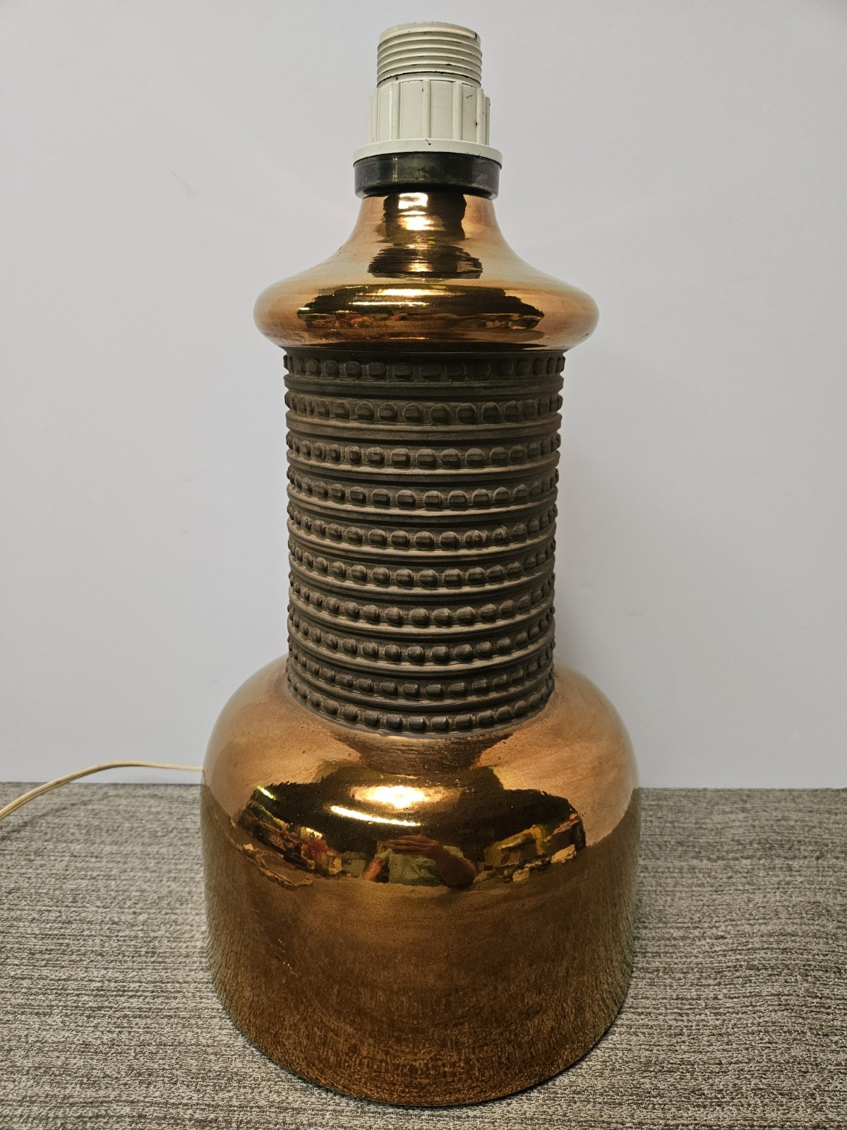  Vintage Bitossi Italian Copper Lustre Glazed Lamp (RARE)