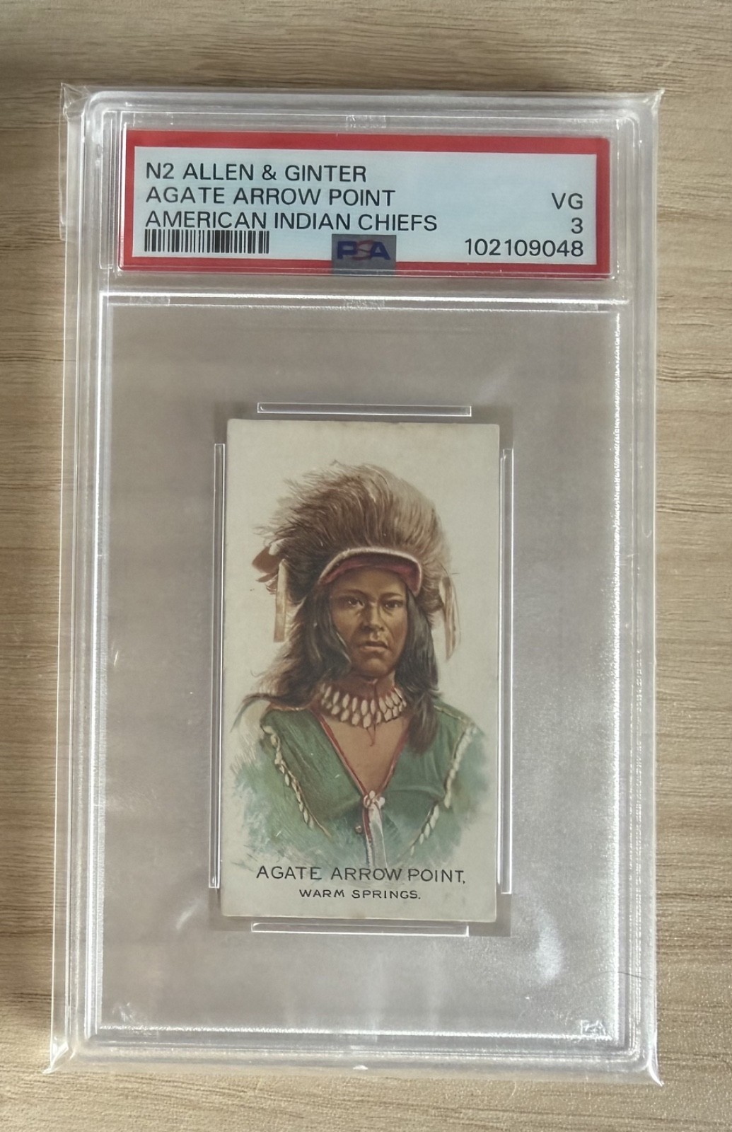 AGATE ARROW POINT 1888 N2 Allen & Ginter American Indian Chiefs PSA 3 VG
