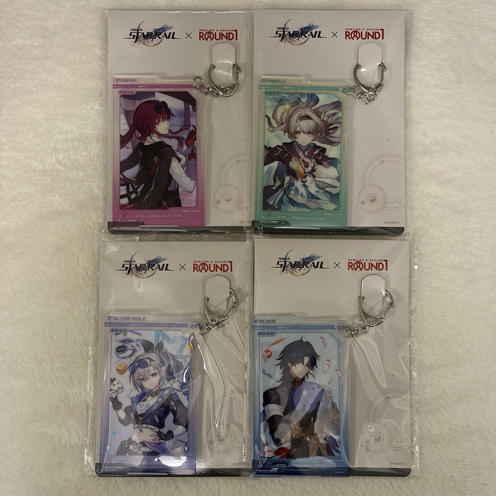 Honkai: Star Rail Keychain Set Of 4 (Kafka, Firefly, Silver Wolf, Blade) Round 1