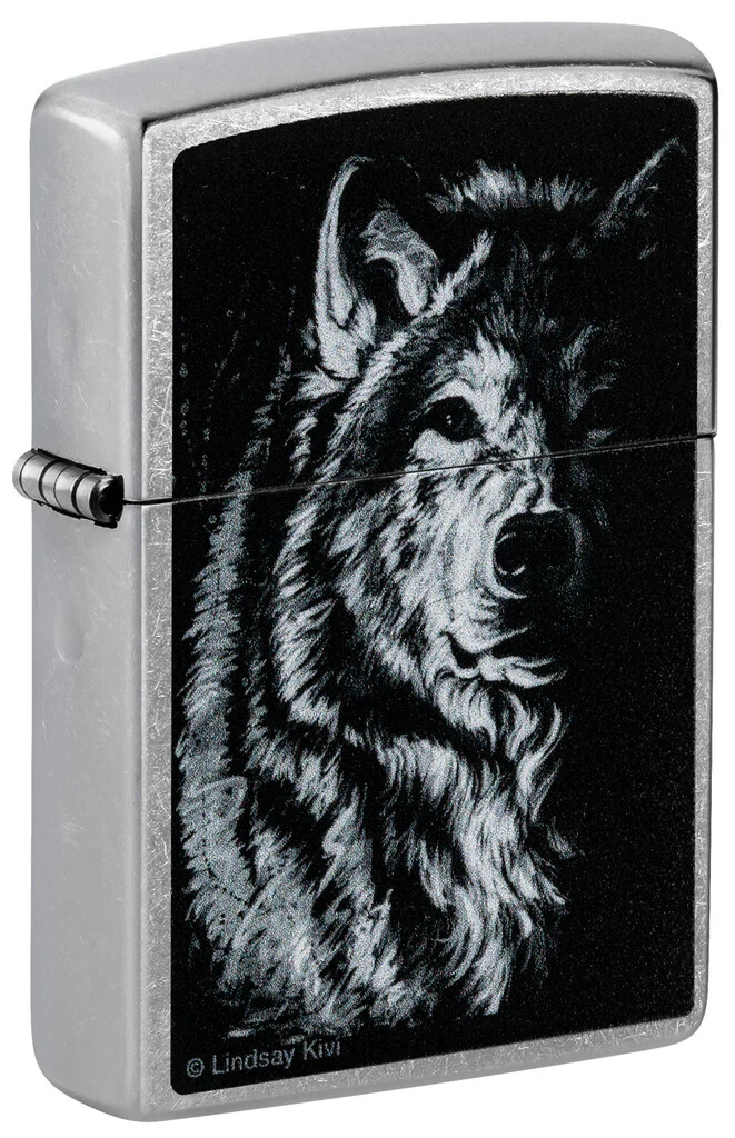 Zippo Lindsay Kivi Shadow Wolf Street Chrome 46149