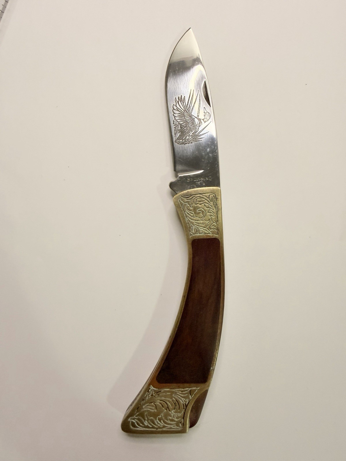 Vintage Browning USA Folding Pocket Knife Duck Engraved Limited Edition