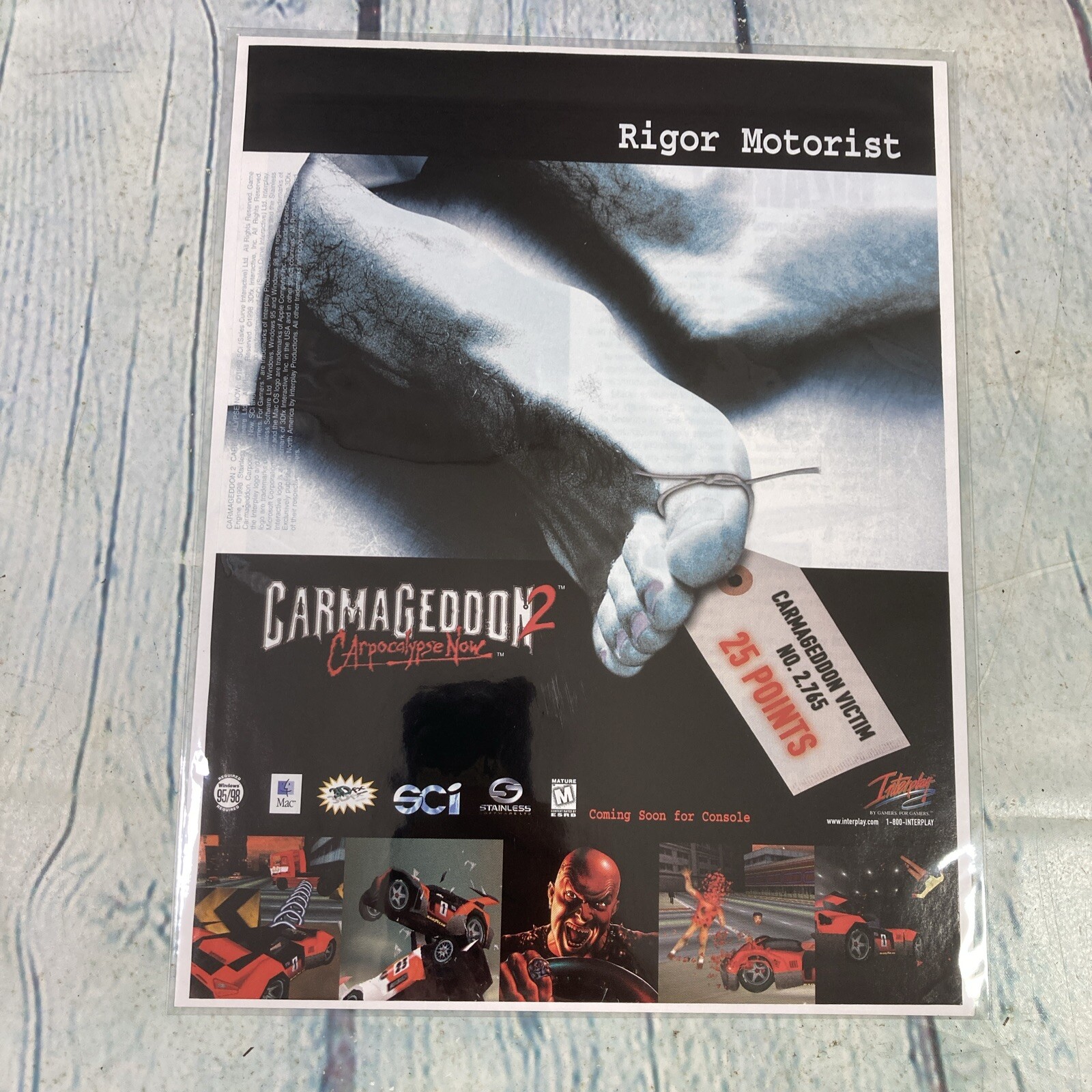 1999 Carmageddon 2 Video Game Vintage Print Ad/Poster Promo Art Magazine Page