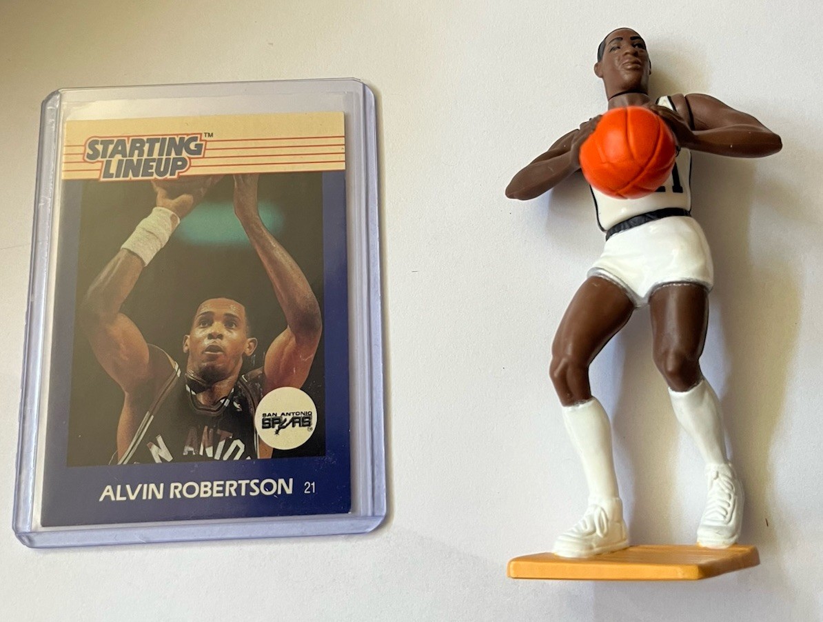 1988 Kenner Starting Lineup-Alvin Robertson Figure w/Card-SA SPURS-Loose RARE