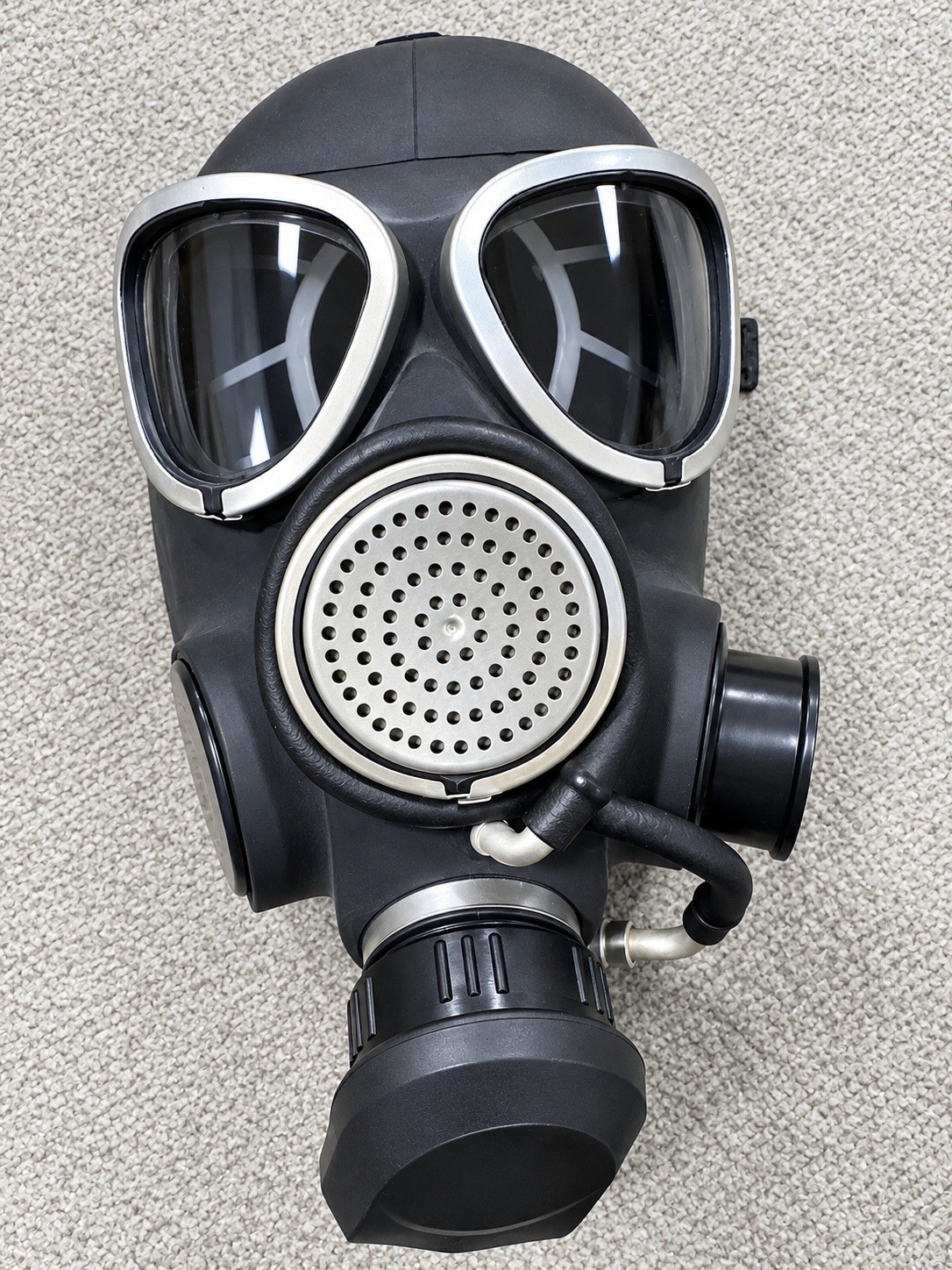 Vintage Military Gas Mask Respirator Φ-65 T-03 Black Collectible w/ Goggles