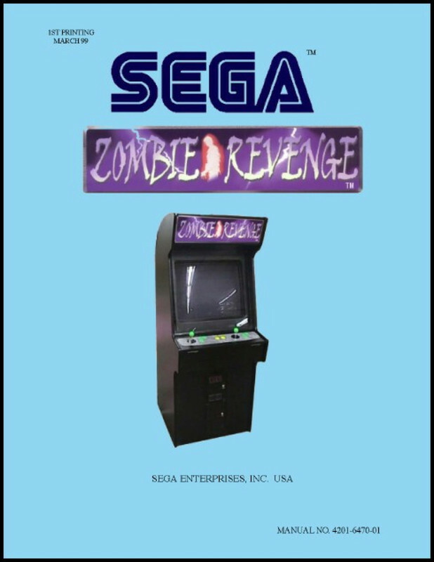 Zombie Revenge Arcade Game Operations/Service/Repair/Troubleshooting Manual Sega