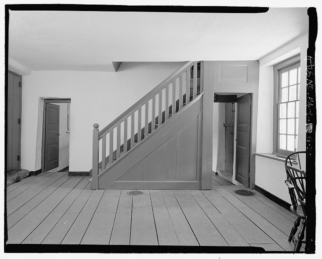 Photo:Philadelphia PA John Bartram House Interior Hall Staircase 1900s