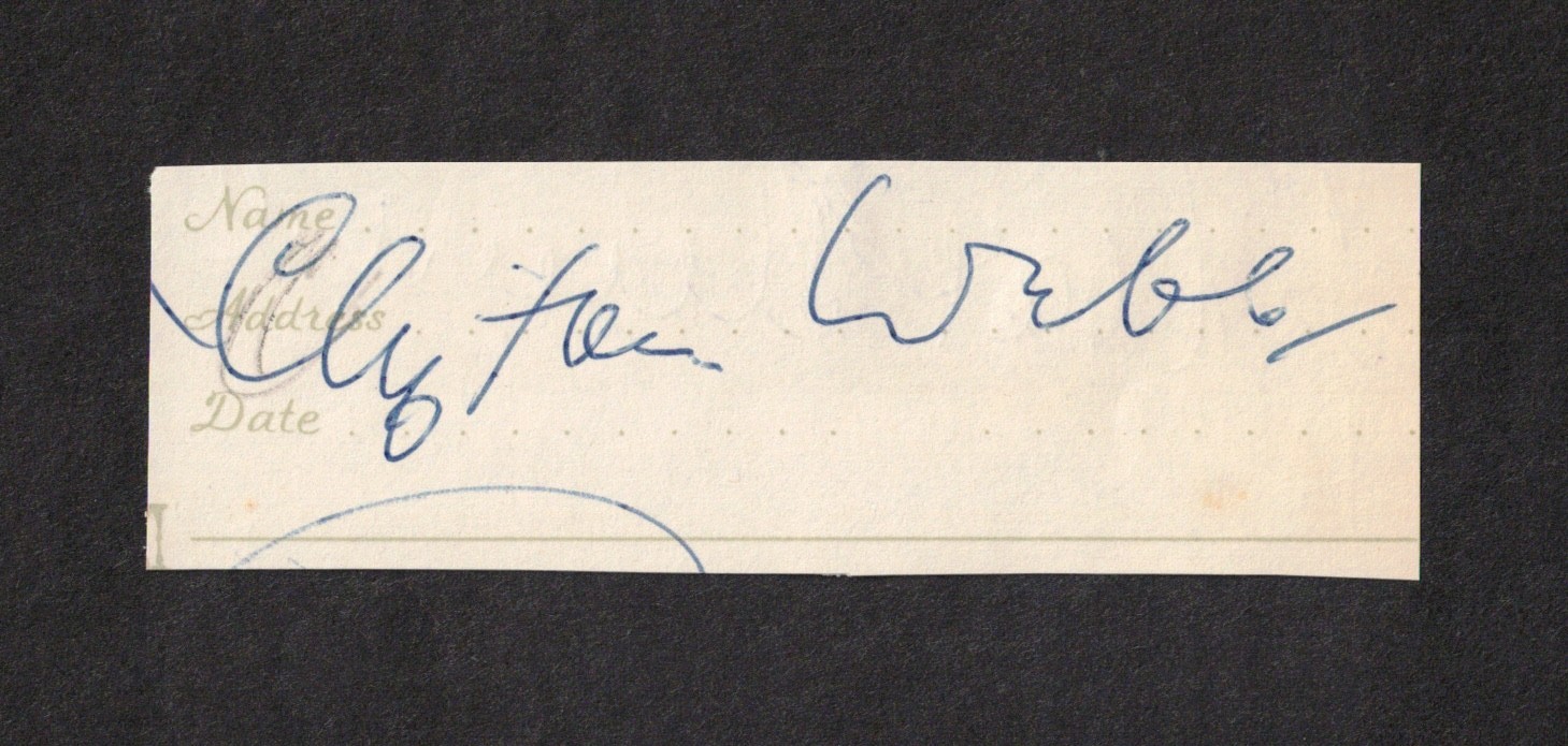 Clifton Webb American Actor Original Signed Autograph Cut Signature