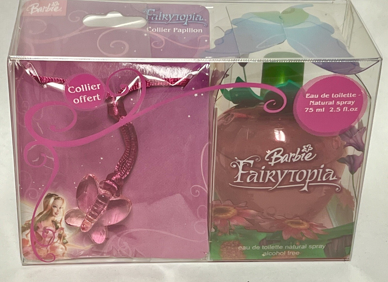 Barbie FairyTopia Collectible Spray with Butterfly Necklace Sealed Original Box