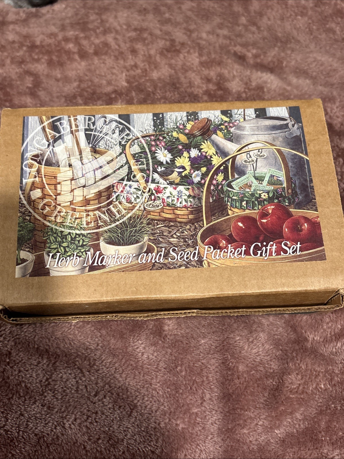 Longaberger pottery Herb marker & Seed Packet Set - Dill & Cilantro NEW