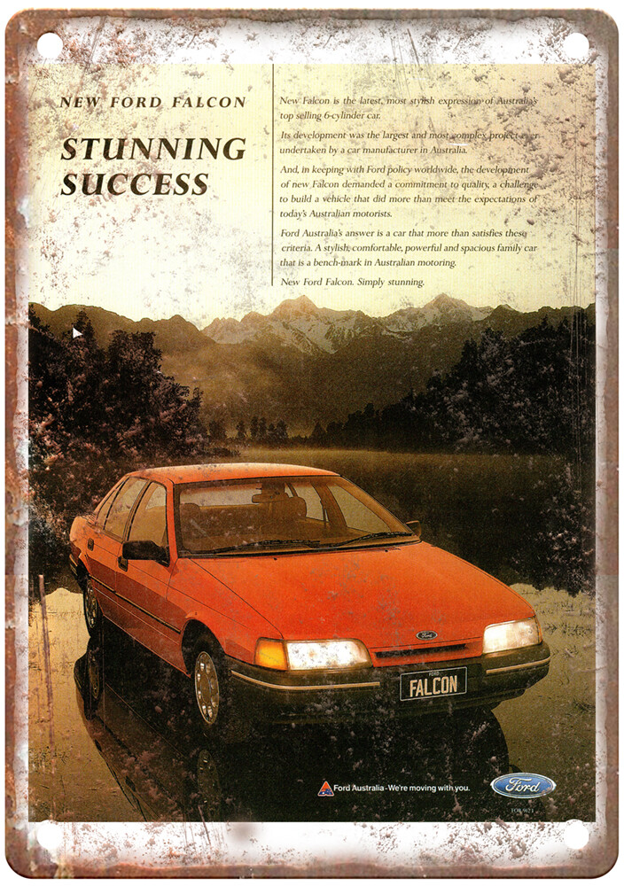 Vintage 1988 Ford Falcon Ad Retro Look Metal Sign A9169
