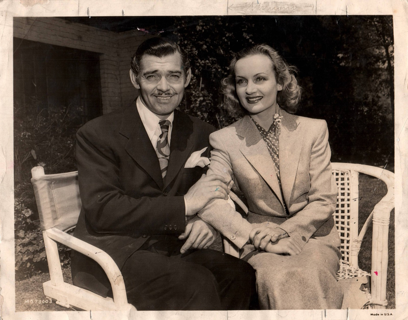 HOLLYWOOD CAROLE LOMBARD + CLARK GABLE PORTRAIT 1940s HURRELL ORIG PHOTO MA77