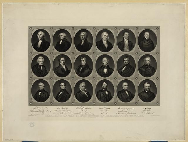 Photo:United States Presidents Portraits c1876 1st Century Engraving
