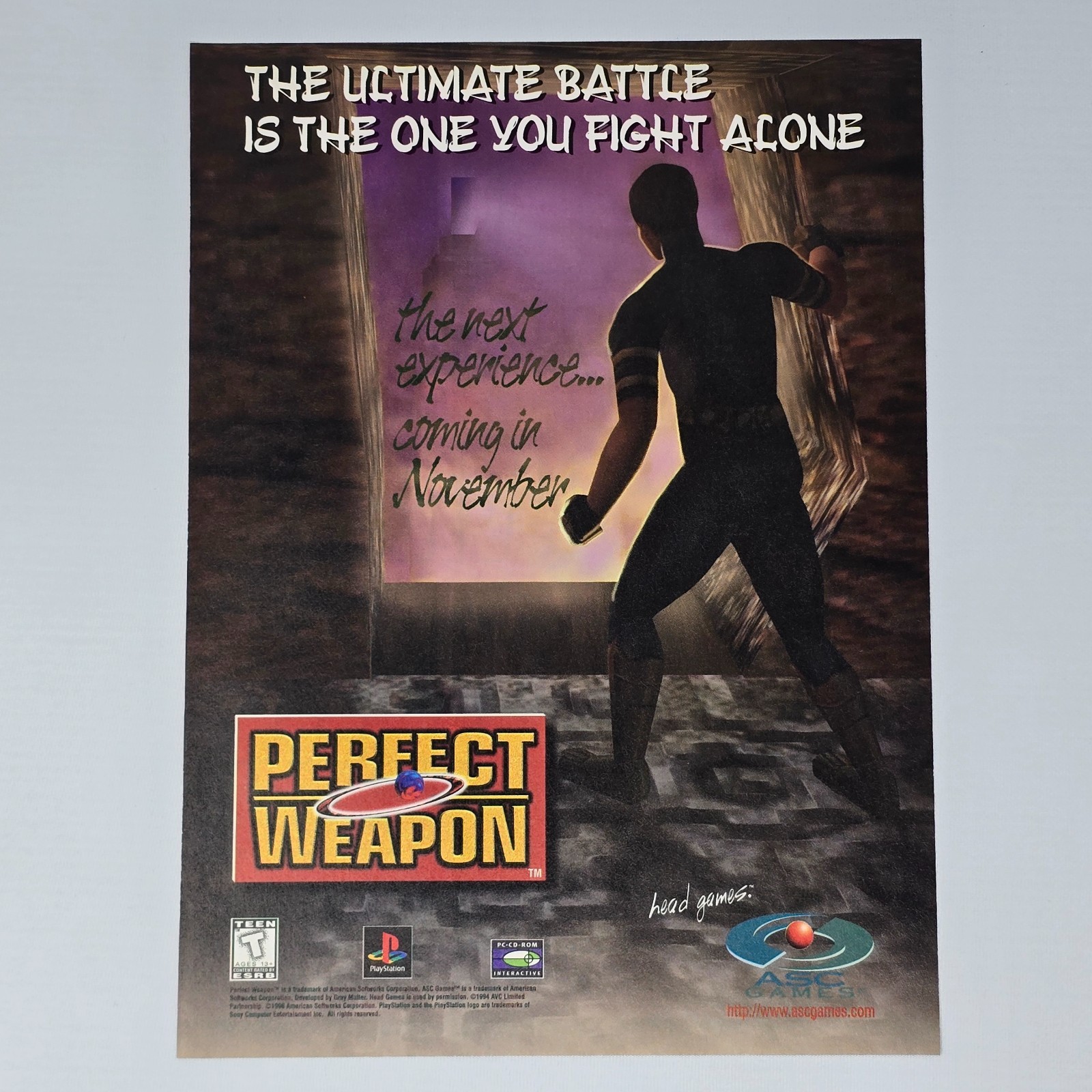 Perfect Weapon PlayStation 1 PS1 Next Experience Print Ad/Poster Promo Art
