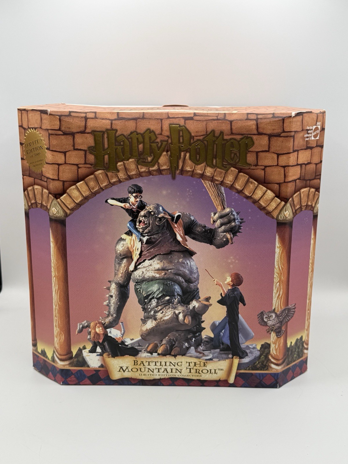 Vintage Harry Potter Battling The Mountain Troll Statue 2141/5000 Mattel New