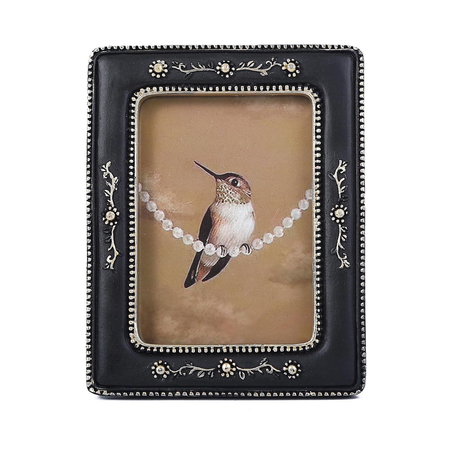 SIKOO Small Vintage Picture Frames 2.5x3.5 Antique Mini Black Picture Frame Wall