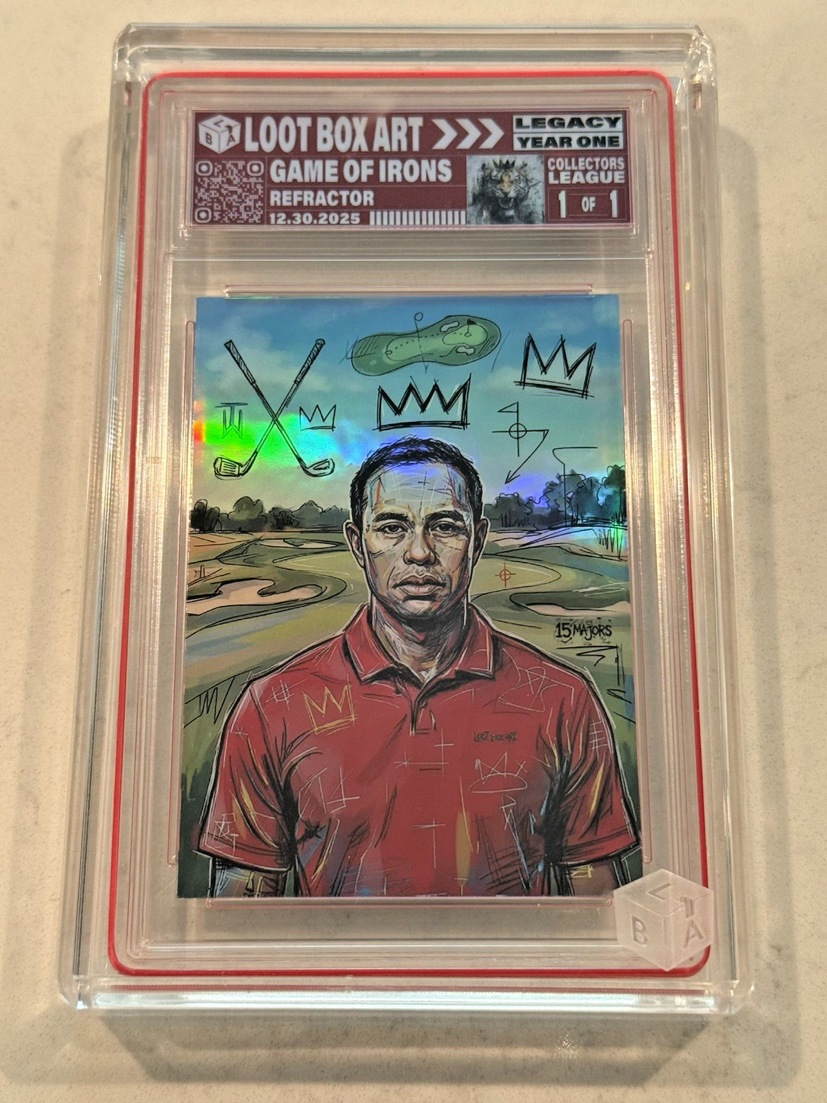 Loot Box Art 1/1 Game Of Irons Tiger Woods Red Refractor
