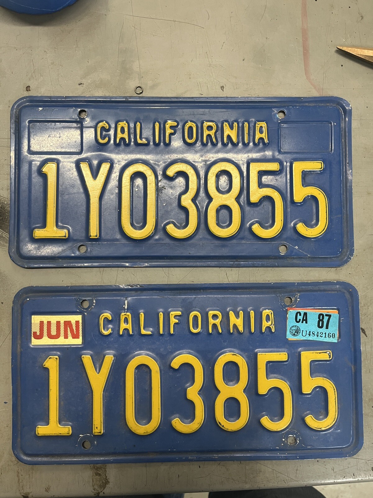 1960-1970 CALIFORNIA License Plate Matching PAIR - 
