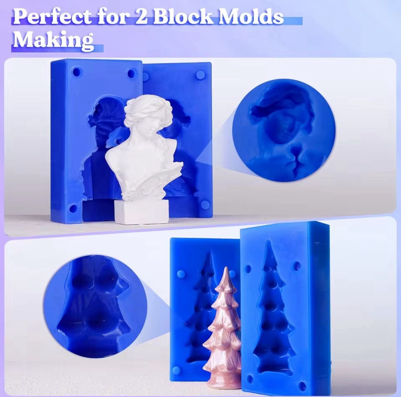Silicone Rubber Mold Making Kit DIY Casting Resin Wax Soap 16.9/32oz