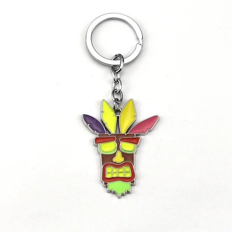 Brand New Crash Bandicoot Aku Aku or Uka Uka Metal Keychain - Choose Your Mask