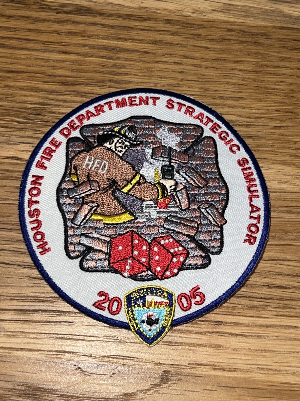Vintage Obsolete Houston Fire Dept Patch Strategic Simulator 2005
