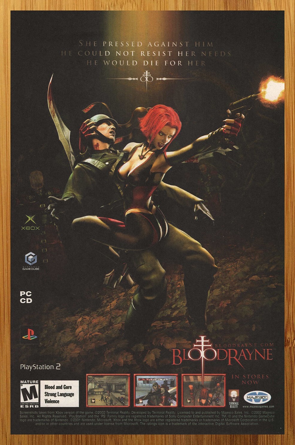 2002 Bloodrayne Xbox Playstation 2 Gamecube PC Print Ad/Poster Game Promo Art 