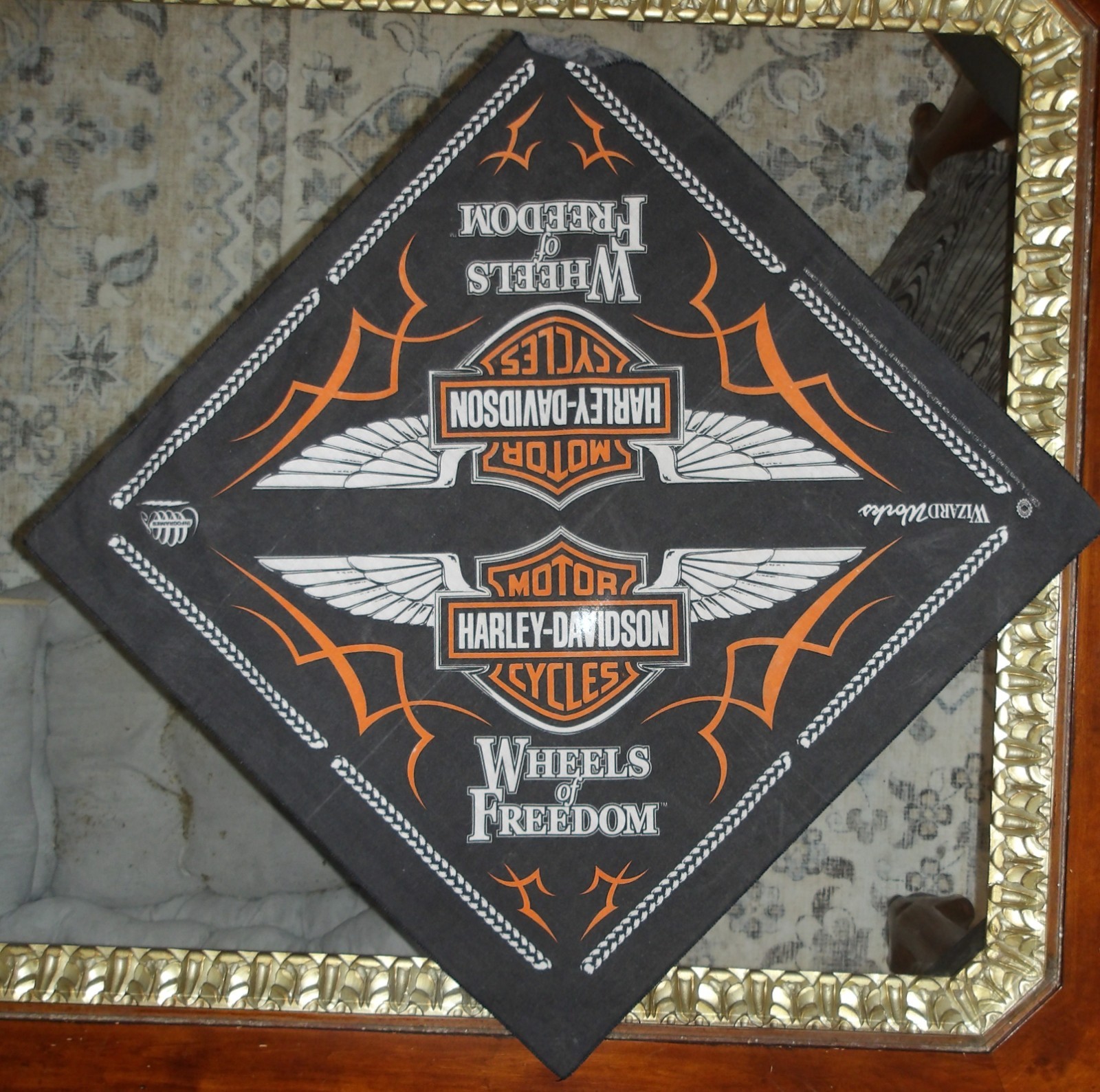Harley Davidson Wheels of Freedom Biker Rider Skull cap, Dew Rag, Scarf, Bandana