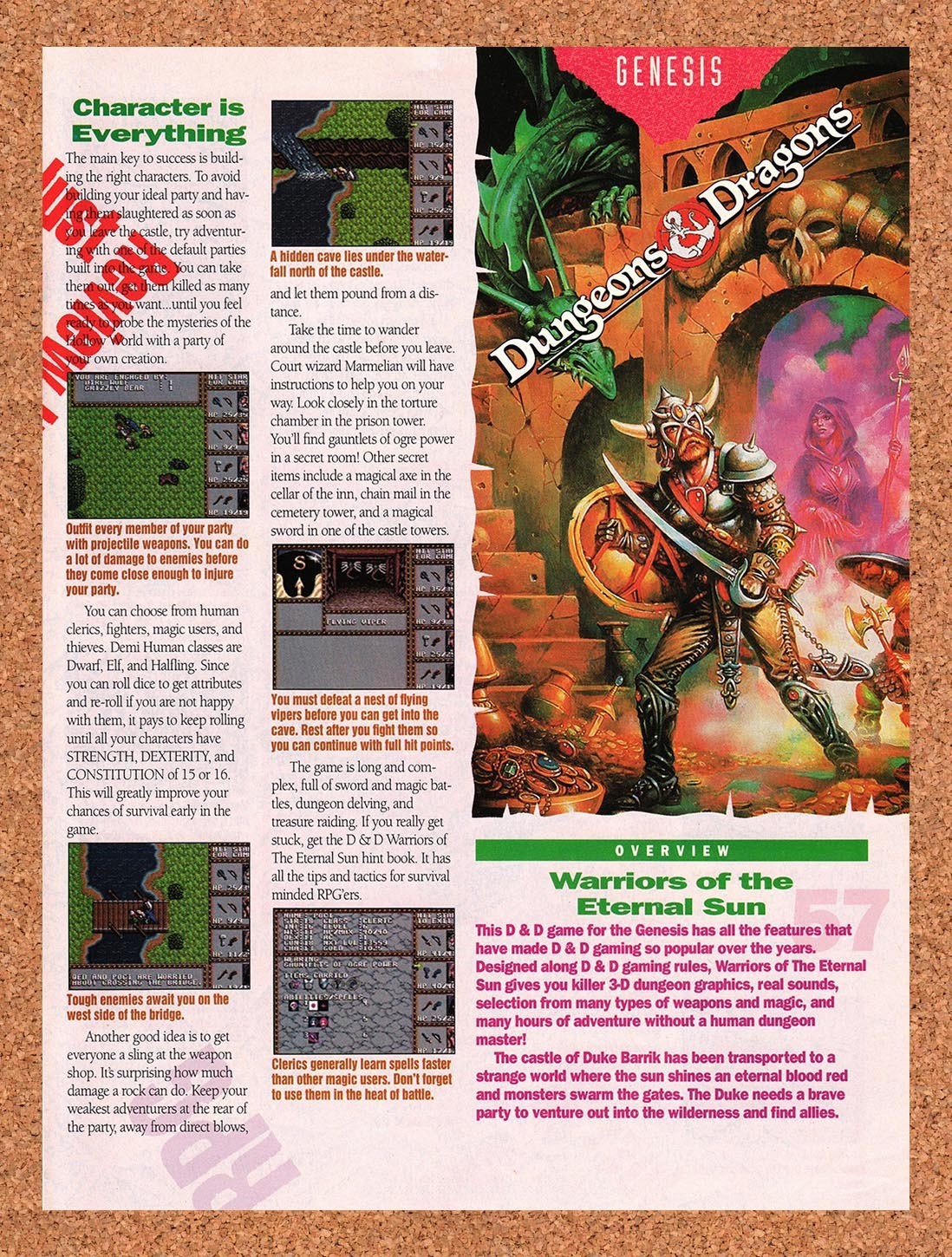 1992 Dungeons & Dragons Genesis Original Advertisement / Retro Promo vr1