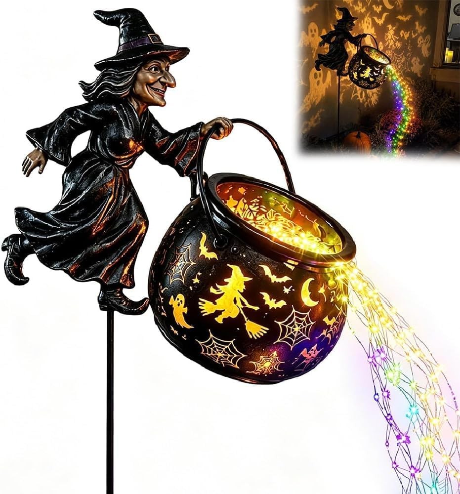 Halloween Witch Lamp | Witch Hat Cauldron Light String & Projector Lights