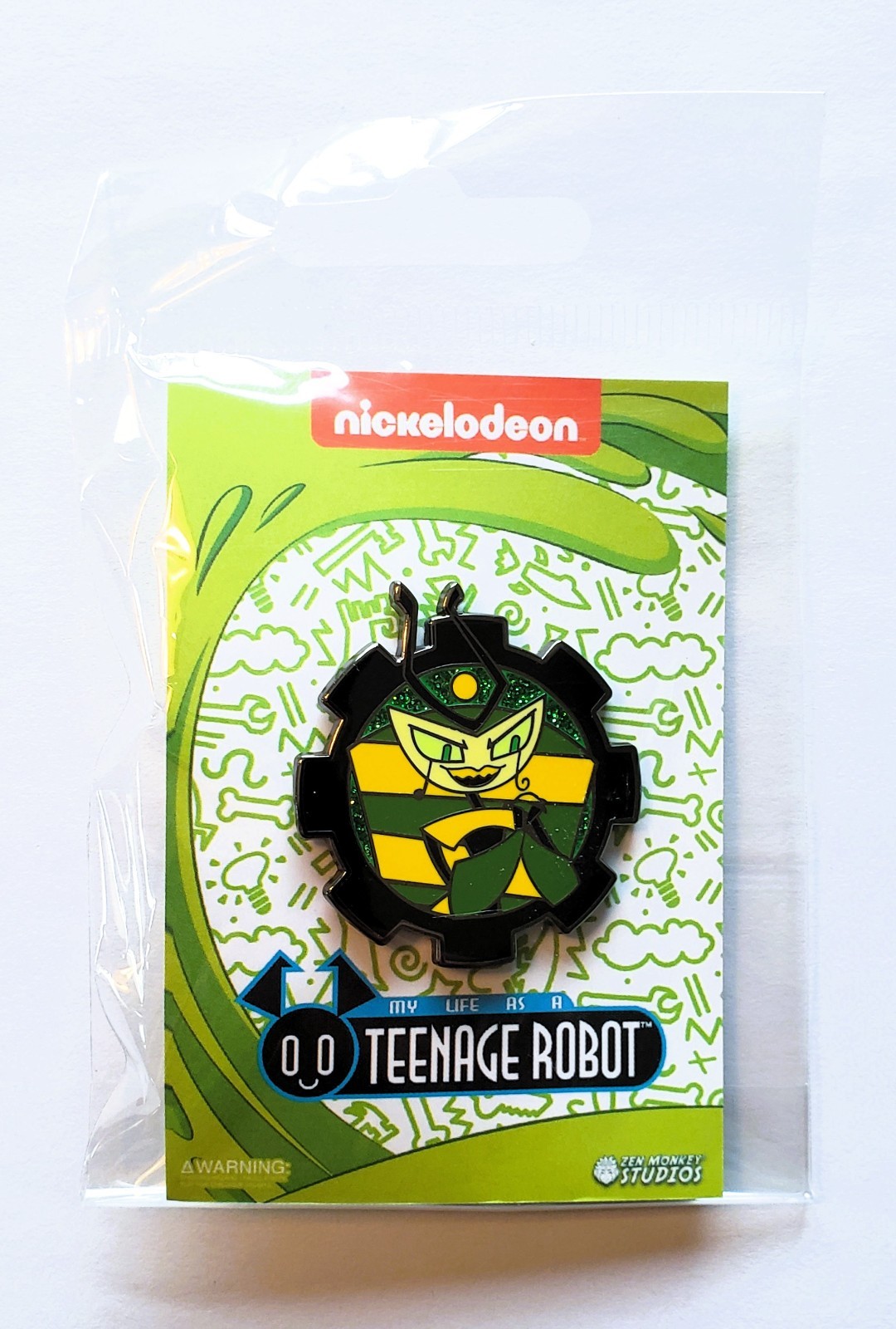 My Life As A Teenage Robot Vexus gear Enamel Pin Badge Zen Monkey