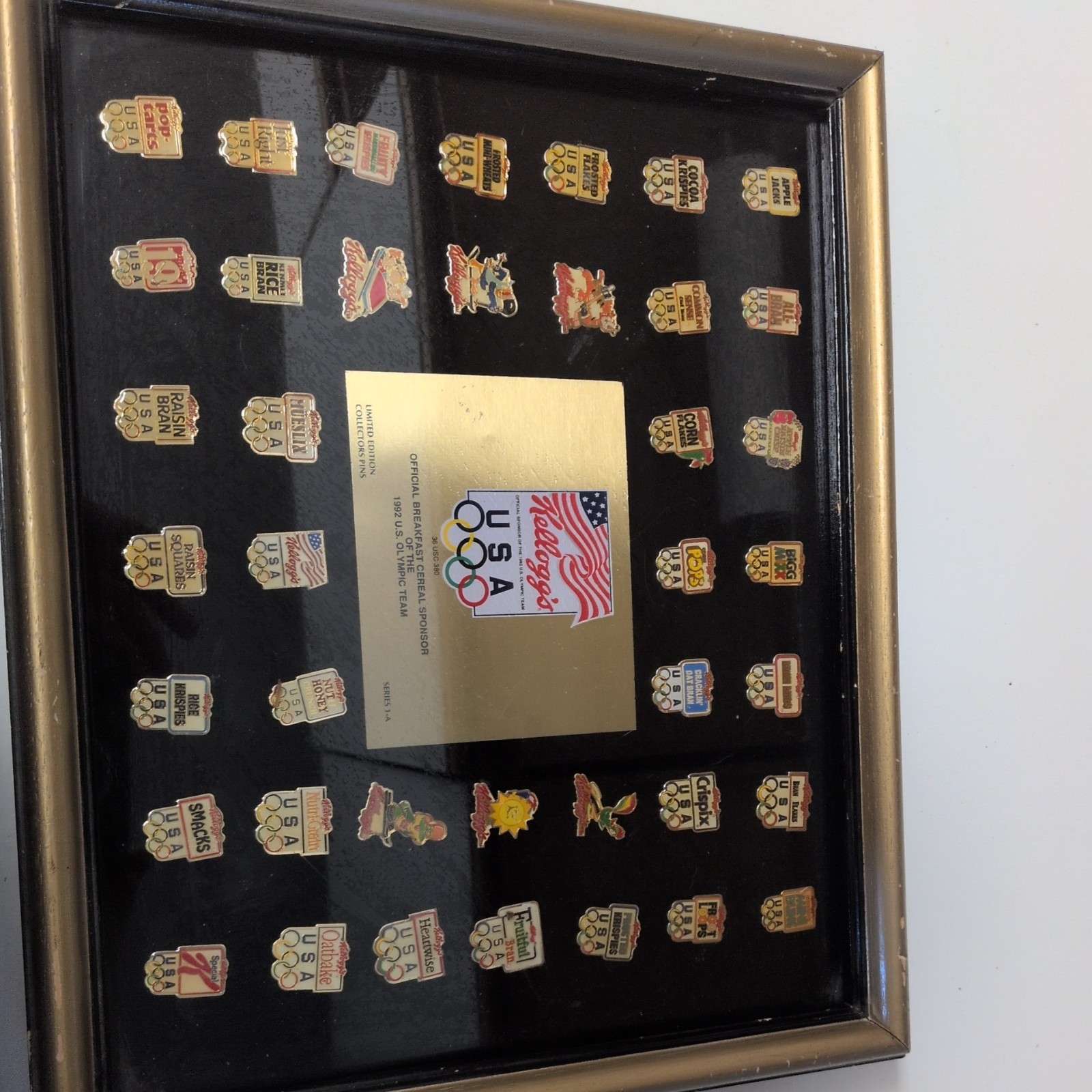 Kellogg's Cereal 1992 Olympics 40 Pin Set/Collection Framed