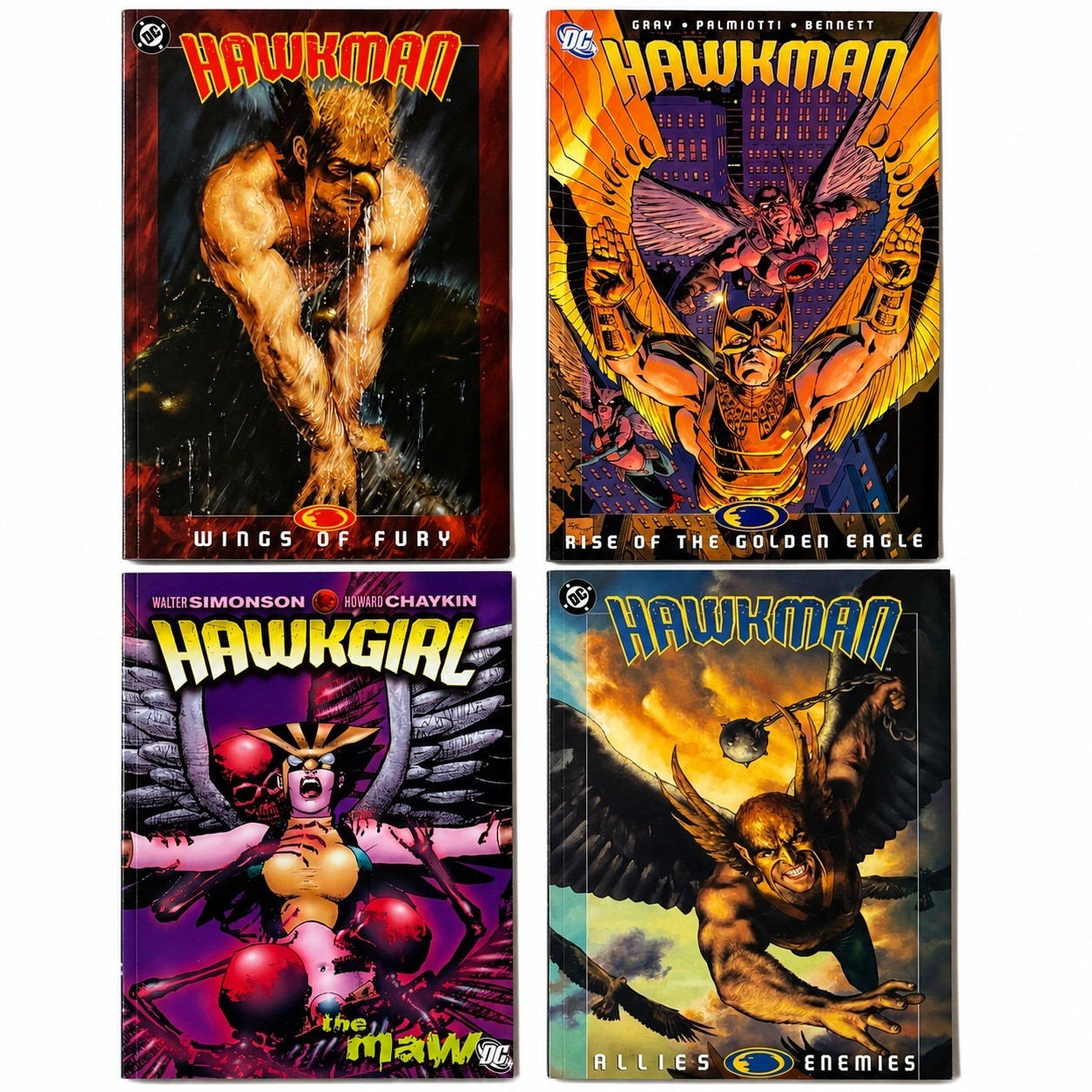 Hawkman Hawkgirl TPB Lot of 4 DC Comics Rise Golden Eagle Wings Fury More