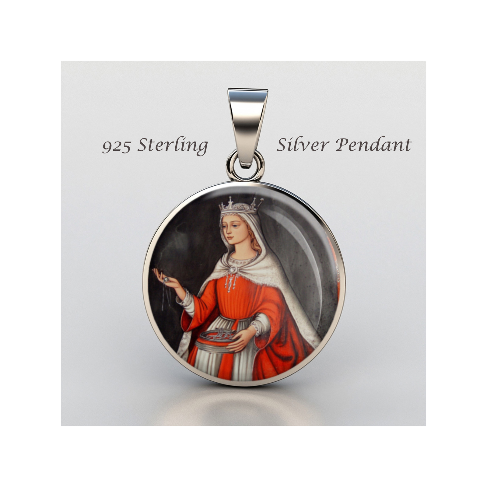 Saint Adelaide 925 Sterling Silver Christian Medal