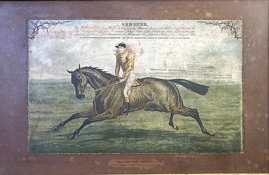RARE 1886 ORMONDE & FRED ARCHER MEMORIAL HORSE RACING PRINT ORIGINAL VICTORIAN