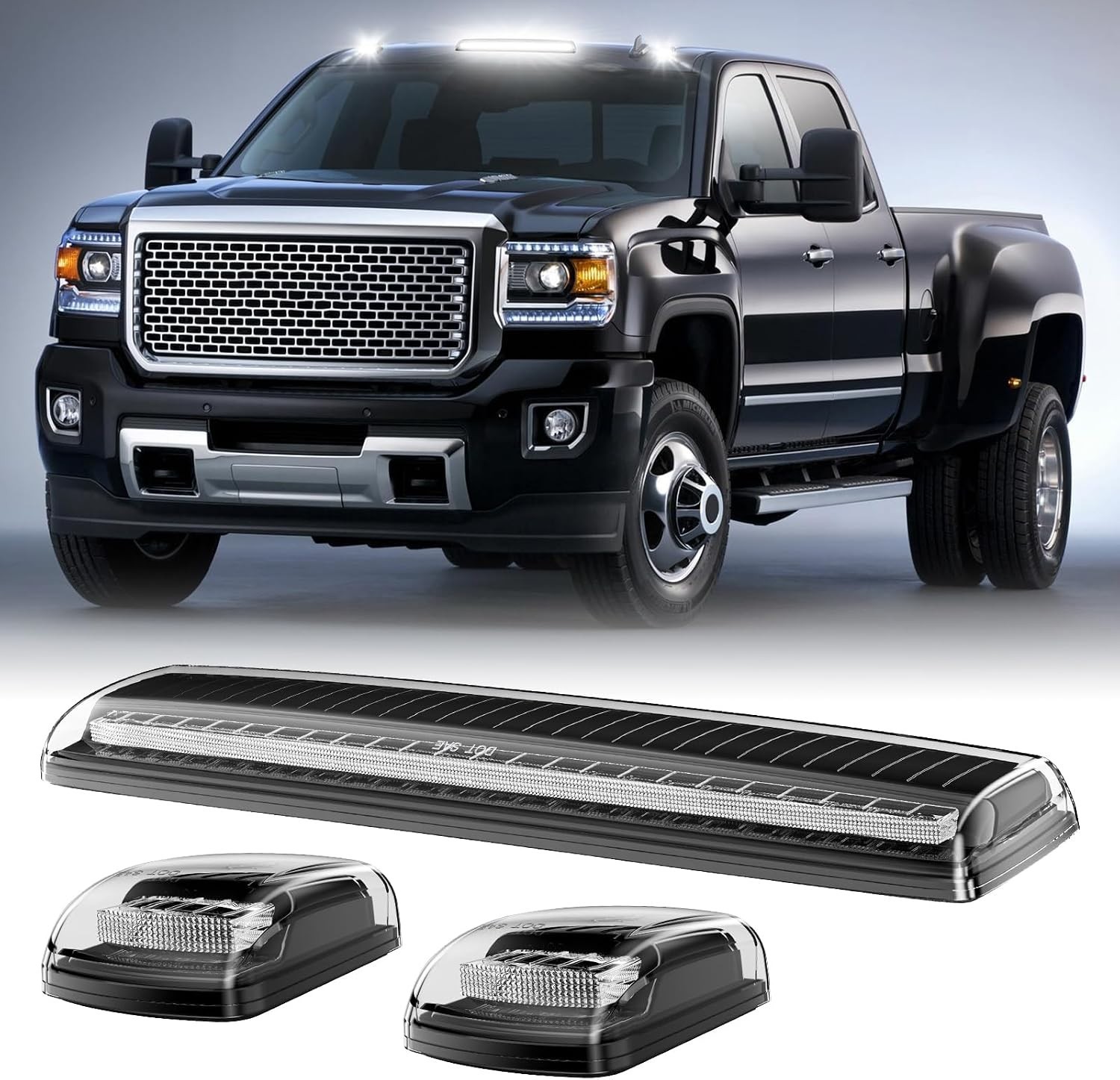 LED Cab Roof Marker Lights Compatible with 2015 2016 2017 2018 2019 Silverado...