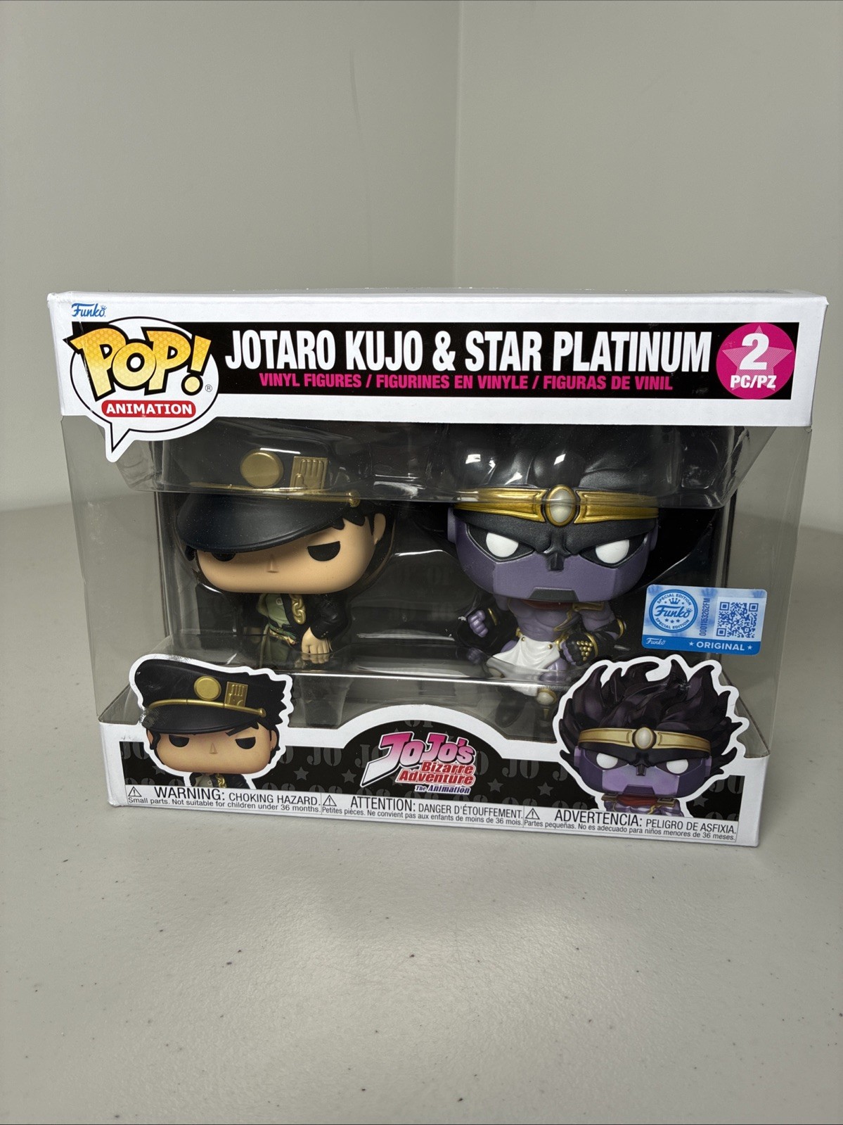 Funko Pop Jojo\'s Bizarre Adventure Jotaro Kujo & Star Platinum 2-Pack Exclusive