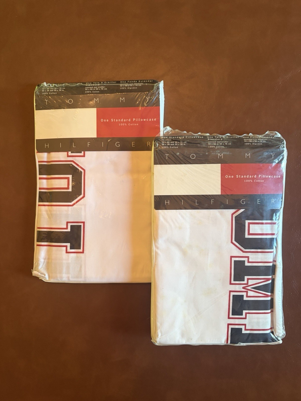 NEW Vintage Tommy Hilfiger Vintage Standard Pillowcases Name Spellout 1998 NIP