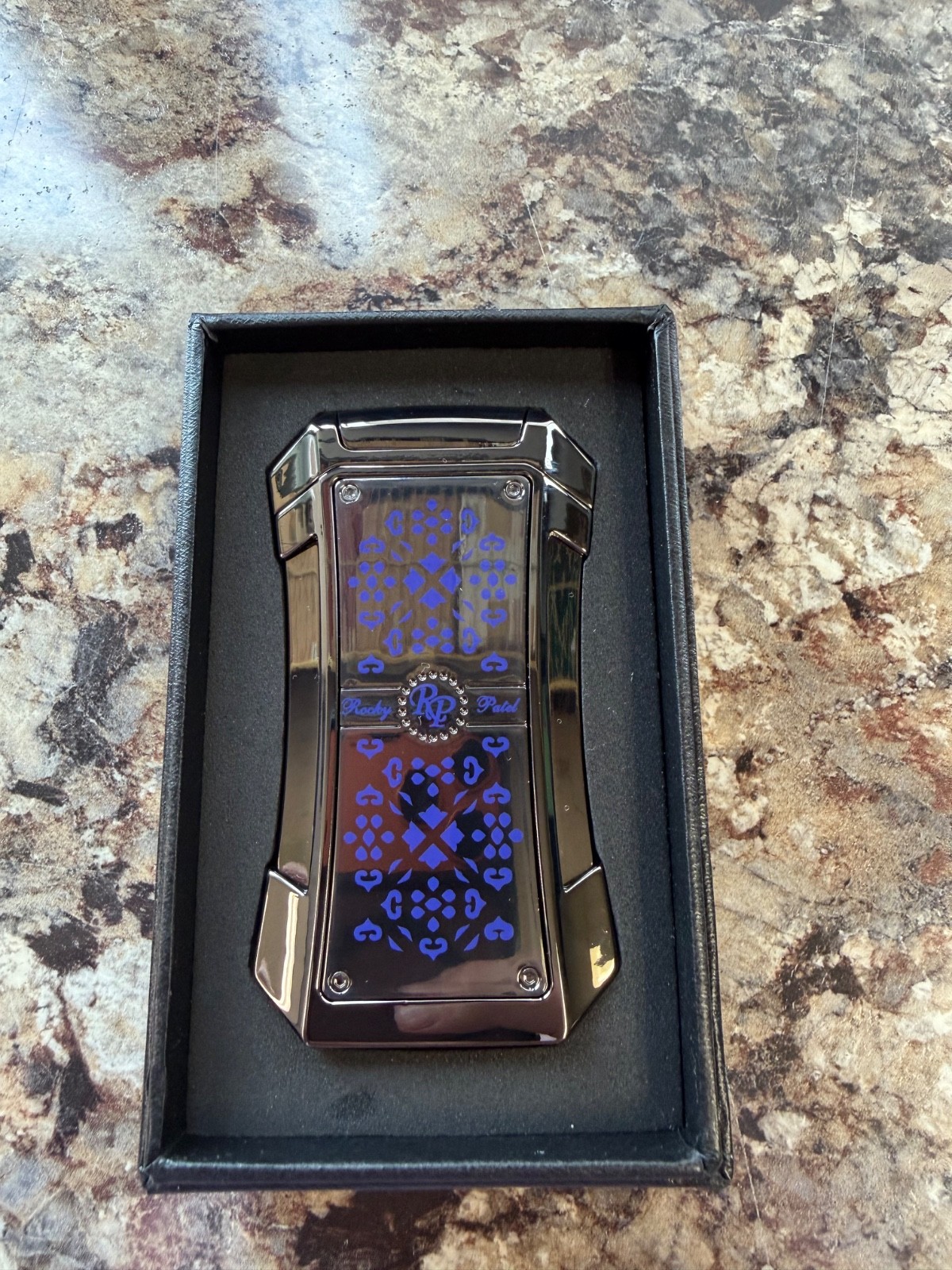 Rocky Patel Genesis Triple Jet Flame Cigar Lighter - Iced Black - New In Box