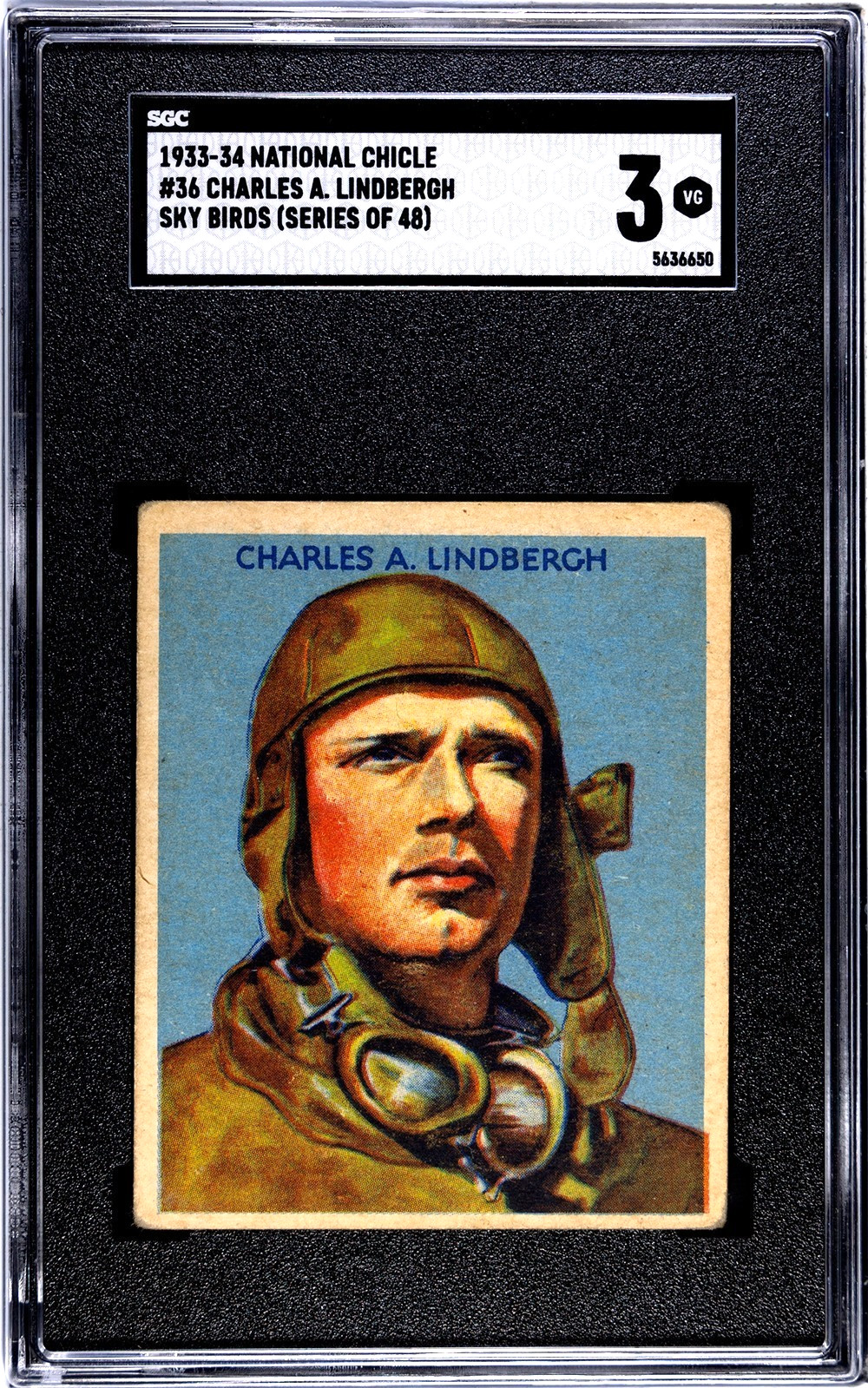 1933-1934 National Chicle Sky Birds #36:  CHARLES A. LINDBERGH (USA) ~ SGC 3
