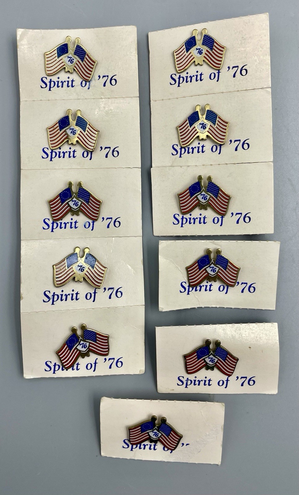 Lot of 11 Vintage 1776-1976 Bicentennial Lapel Pins Spirit of 76 Patriotic Flags