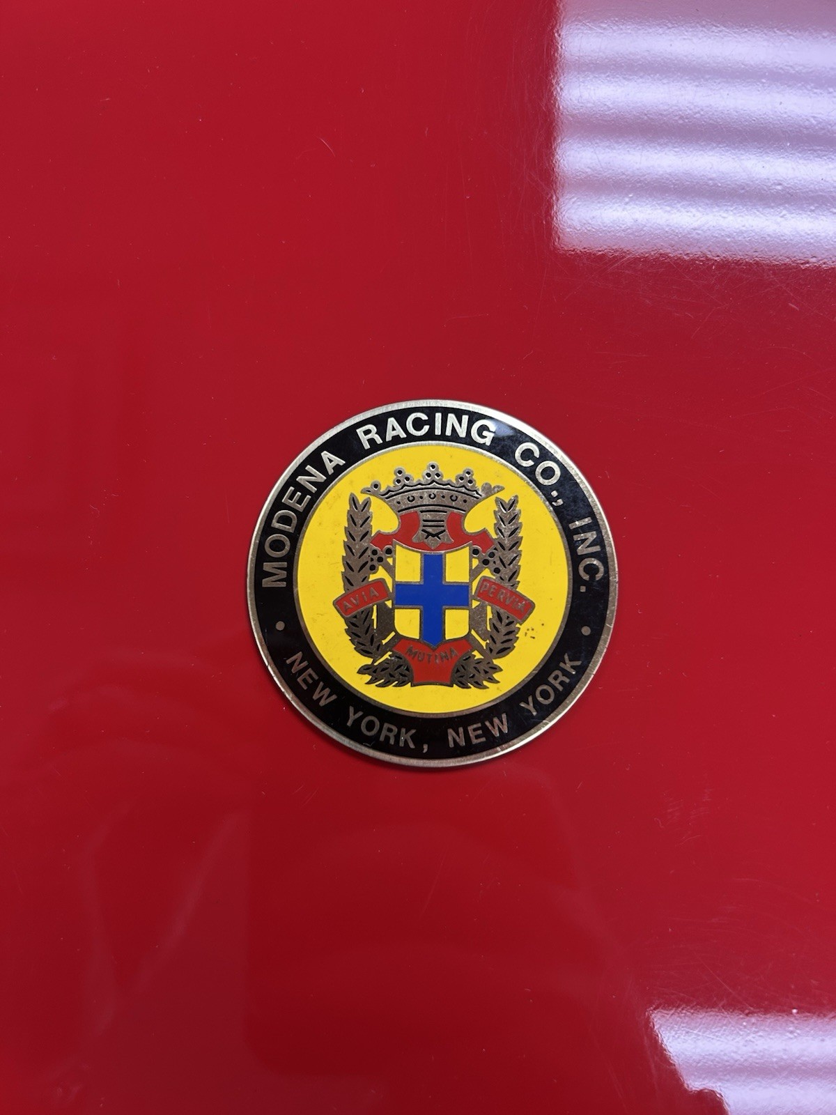 Rare Modena Racing Co. New York Dealer Badge Lamborgini Ferrari 