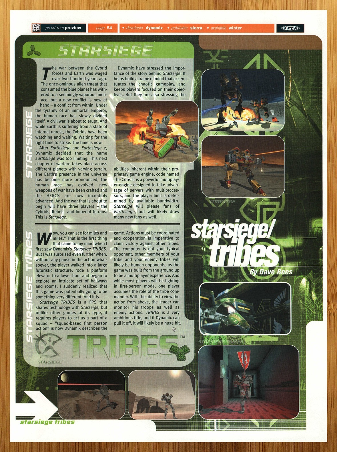 1998 Starsiege/Tribes PC PREVIEW Print Ad/Poster Retro CD-ROM Computer Game Art