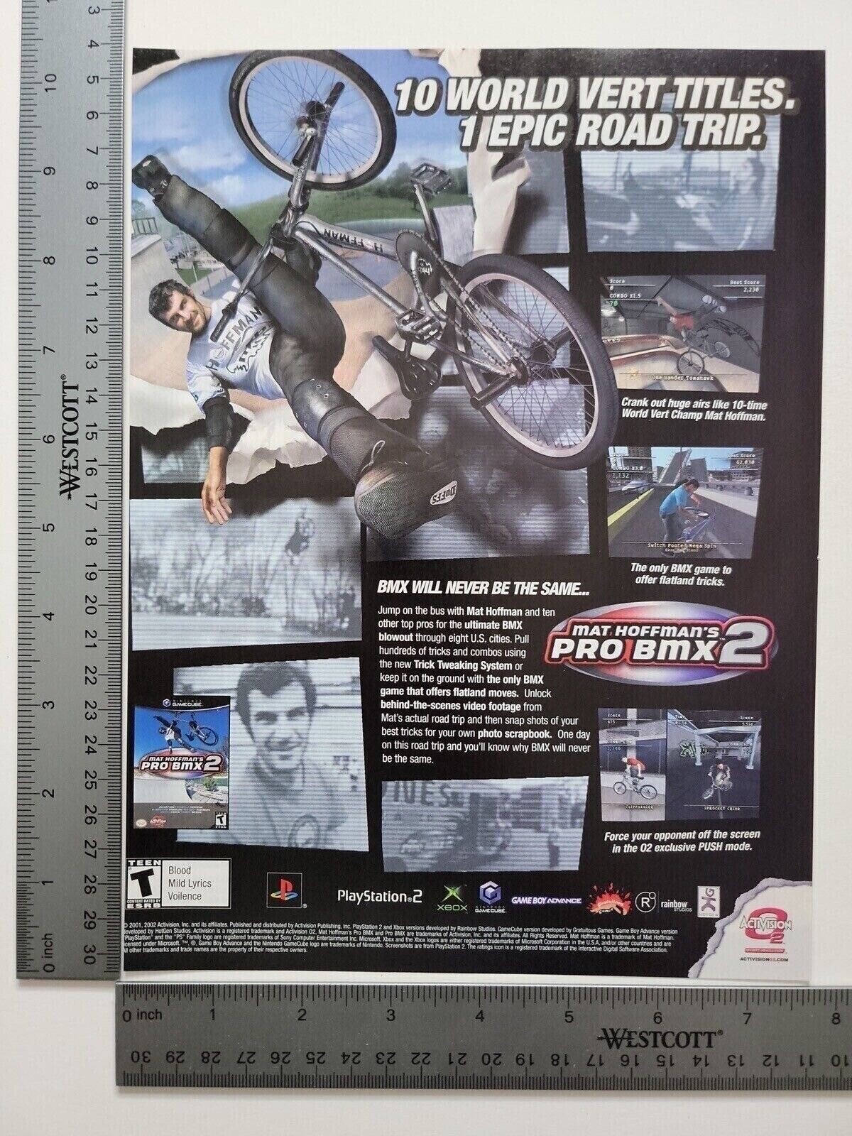 Mat Hoffmans Pro Bmx 2 Advertisement Original Print Ad / Poster Game Gift Art