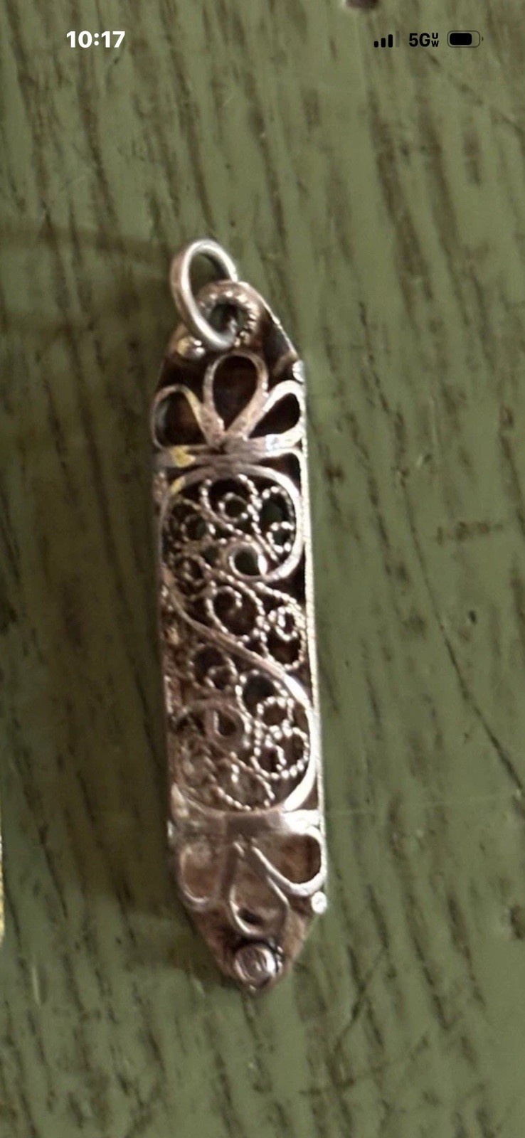 Vintage Sterling Silver Jewish Mezuzah Charm Pendant Amulet Handmade In Israel