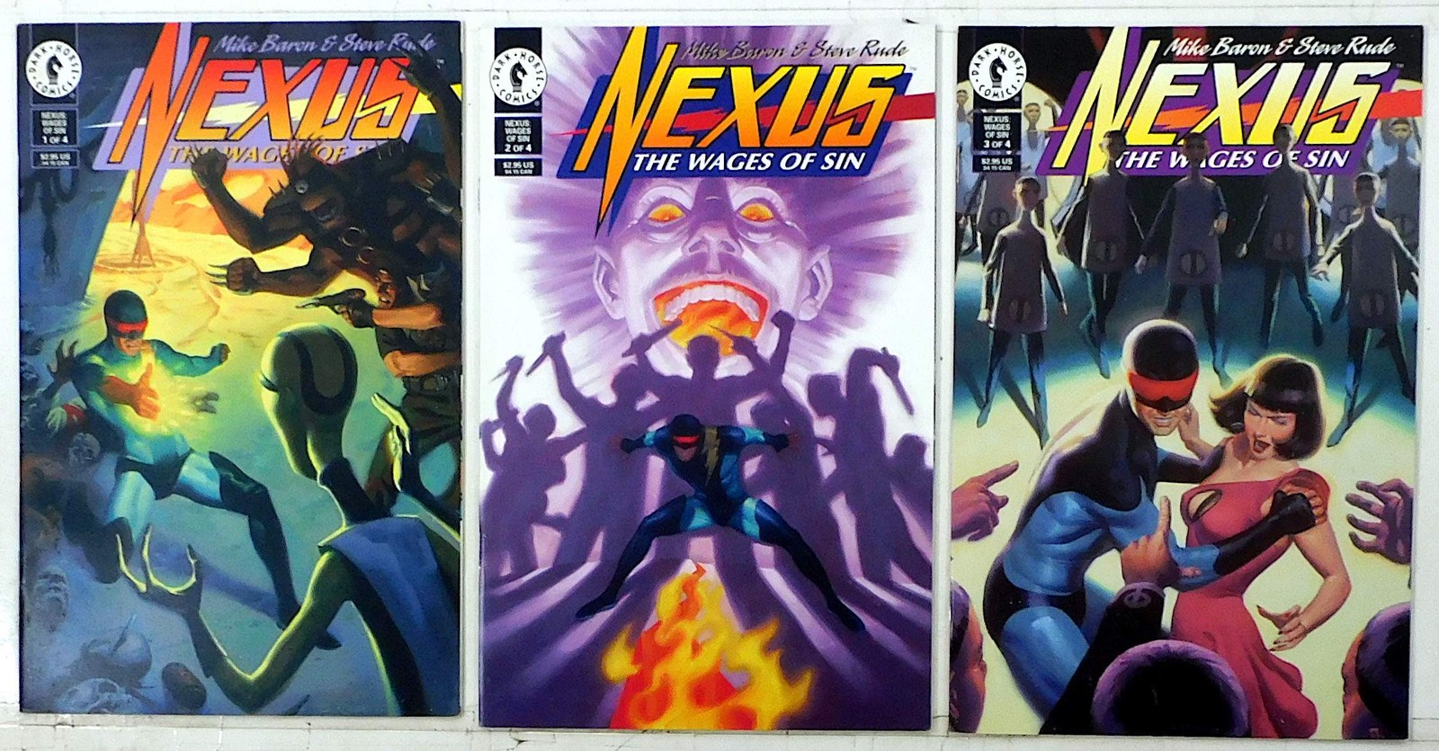 Nexus The Wages of Sin Lot 3 #1, 2, 3 (1995) Dark Horse Comics 1st Print