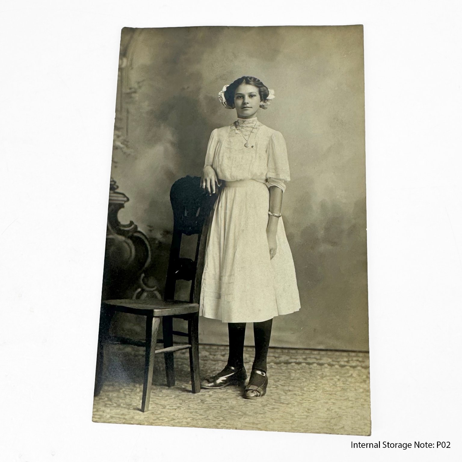Chicago Real Photo Postcard RPPC Young Woman Portrait Studio Chicago Aunt Minnie