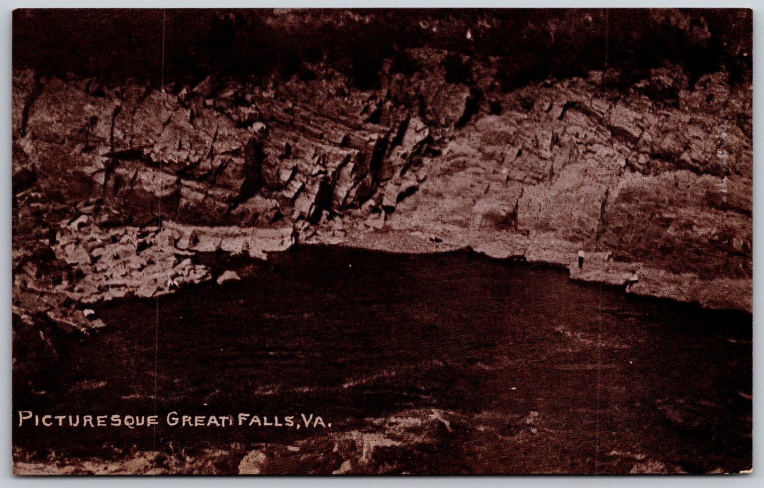 RPPC Great Falls VA Potomac River Gorge Louis Kaufmann c1910s Real Photo
